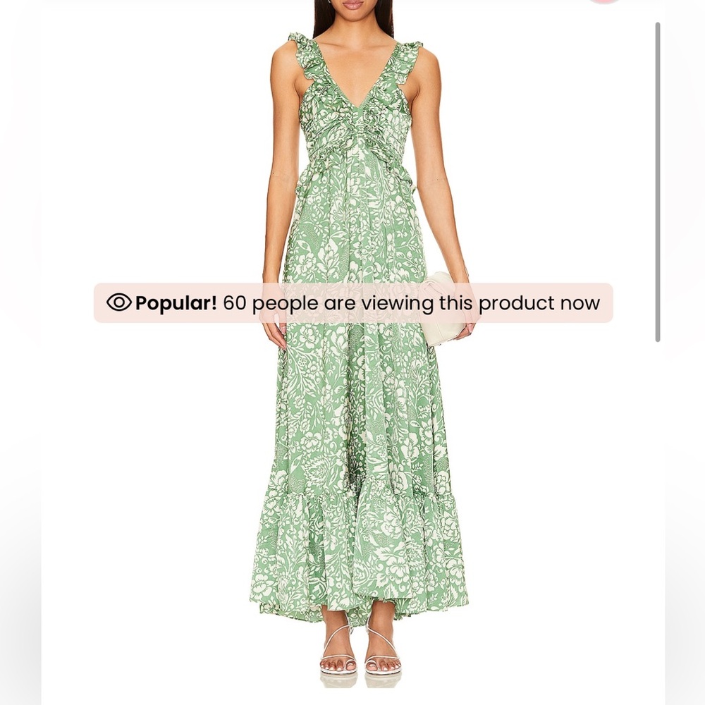 Heartloom Galeta Dress in Verde - Floral Maxi Dress
